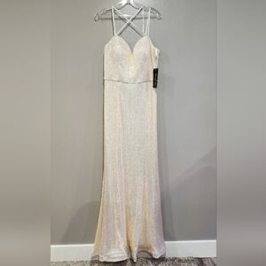 Cinderella Divine Sequined Opal Champagne Dress - New With Tags